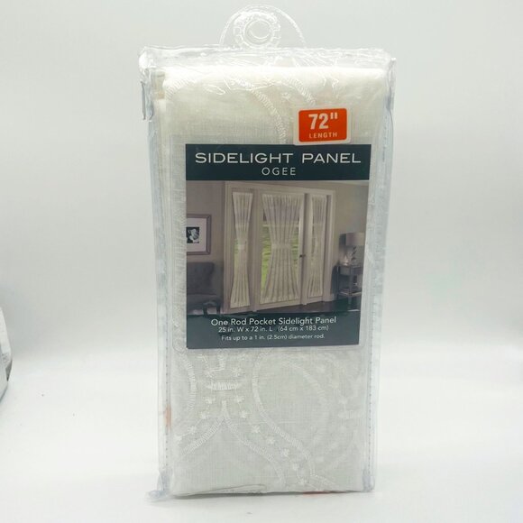 (1) Kensington Home Fashions Rod Pocket Sidelight OGEE  Panel - Picture 2 of 5